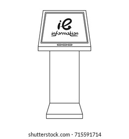 Information terminal. Terminals single icon in outline style isometric vector symbol stock illustration web.