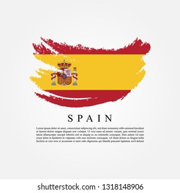 information text poster, brochure, book cover , Flag of Spain with brush stroke effect vector illustration