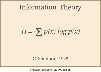 Information theory. Education. Science. Formula. Vector illustration.
