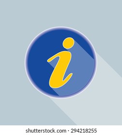 Information or tourist information vector icon with long shadow effect