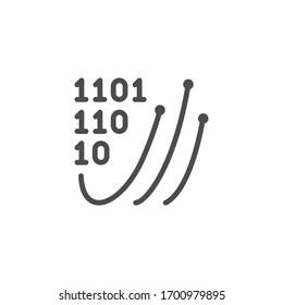 Information transfer line outline icon