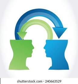 information transferring illustration design over a white background