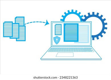 information transform from paper to computer innovation technology abstract background
