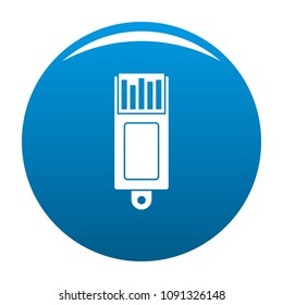 Information usb icon. Simple illustration of information usb vector icon for any design blue