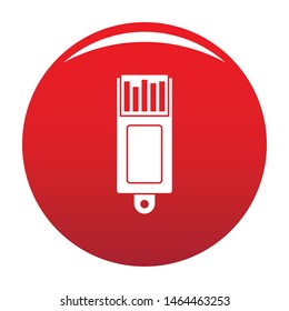 Information usb icon. Simple illustration of information usb vector icon for any design red