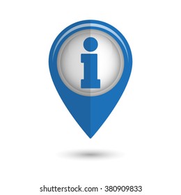 informação - ícone de vetor; ponteiro de mapa azul