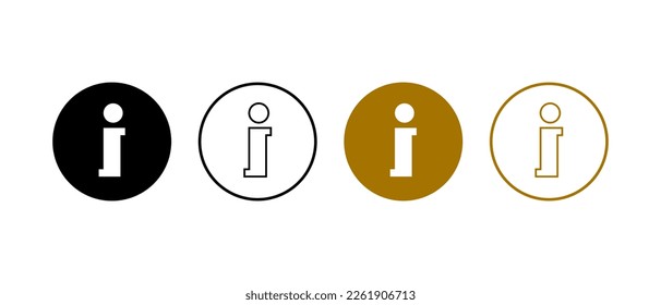 Information vector icon collection. Info icons isolated on white background. Info Point Icon Black. Help Logo. Info simple set vector icon. Vector illustration.