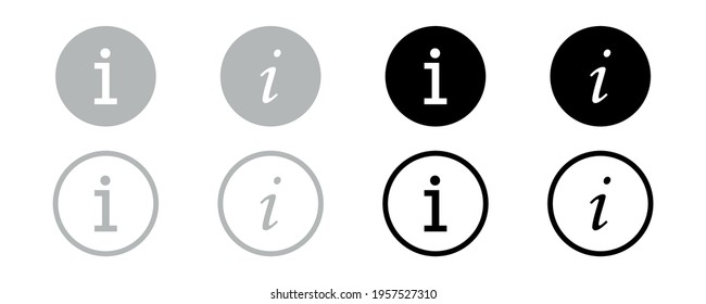 Information vector icon collection. Information Logo. Vector illustration