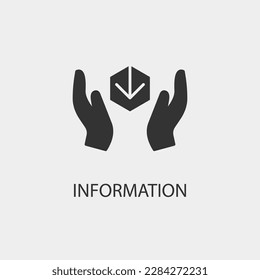 Signo de ilustración de icono del vector de información