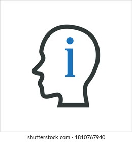 Icono de vector de información sobre fondo blanco
