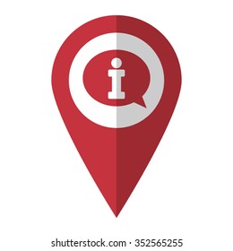 Information - vector icon; red map  pointer