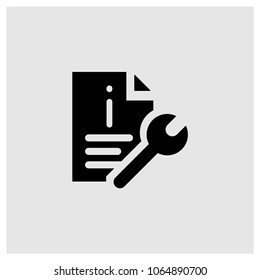Information vector icon in trendy flat style isolated on grey background