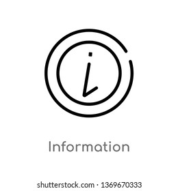 information vector line icon. Simple element illustration. information outline icon from user interface concept. Can be used for web and mobile