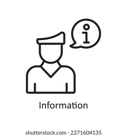 Ilustración de diseño de iconos de esquema vectorial de información. Símbolo logístico sobre archivo EPS 10 de fondo blanco