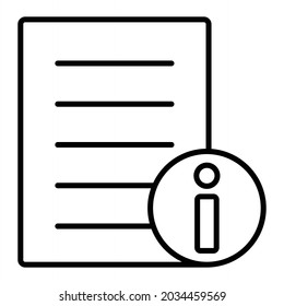 Icono De Esquema Del Vector De Información Aislado En Fondo Blanco

