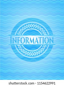 Information water wave concept badge background.