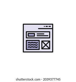 information web page wireframe icon
