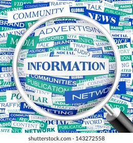 INFORMATION. Word cloud concept illustration. 