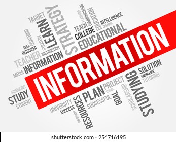 INFORMATION word cloud, education concept