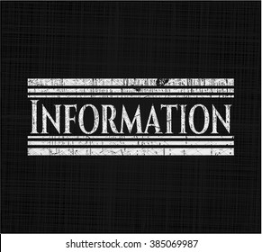 Auf der Tafel geschriebene Informationen