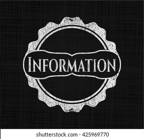 Auf einer Tafel geschriebene Informationen