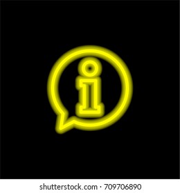 Information yellow glowing neon ui ux icon. Glowing sign logo vector