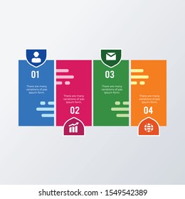 Informational 4 columns infographic template design. Business concept infograph with 4 options, steps or processes. Vector visualization can be used for workflow layout, diagram, annual report, web