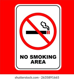 Informational board design for smoke-free zones, 
    ideal for public areas, hospitals, or shared spaces. 
    Minimalist style, flat art design.