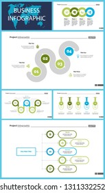 Informational chart design set for business presentation concept. Can be used for workflow layout, annual report, web design. Process chart, option chart, flowchart, comparison graph, bar graph