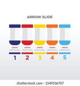 Informational five columns infographic template design. Business concept info graph with 5 options, steps or processes. Vector visualization can be used for workflow layout, diagram, annual report, we