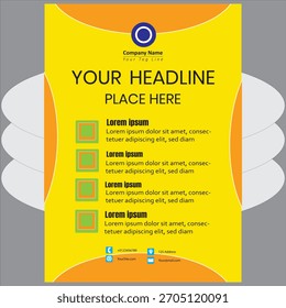 Diseño informativo de volantes en colores llamativos