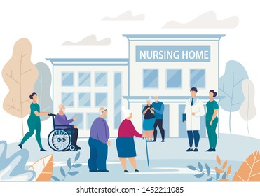 Informational Flyer Nursing Home Building Flat Stock Vector (Royalty ...