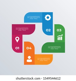 Informational icons infographic template design. Business concept infograph with 4 options, steps or processes. Vector visualization can be used for workflow layout, diagram, annual report, web