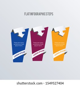 Informational infographic template design. Business concept infograph with 3 options, steps or processes. Vector visualization can be used for workflow layout, diagram, annual report, web