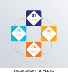 Informational infographic template design. Business concept infograph with 4 options, steps or processes. Vector visualization can be used for workflow layout, diagram, annual report, web