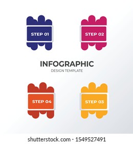Informational infographic template design. Business concept infograph with 4 options, steps or processes. Vector visualization can be used for workflow layout, diagram, annual report, web