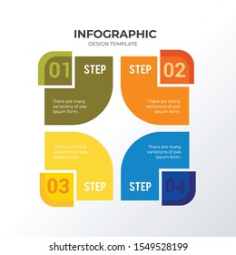 Informational infographic template design. Business concept infograph with 4 options, steps or processes. Vector visualization can be used for workflow layout, diagram, annual report, web