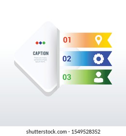 Informational infographic template design. Business concept infograph with 3 options, steps or processes. Vector visualization can be used for workflow layout, diagram, annual report, web