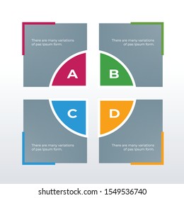 Informational infographic template design. Business concept info graph with 4 options, steps or processes. Vector visualization can be used for workflow layout, diagram, annual report, web