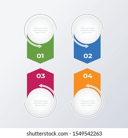 Informational infographic template design. Business concept infograph with 4 options, steps or processes. Vector visualization can be used for workflow layout, diagram, annual report, web