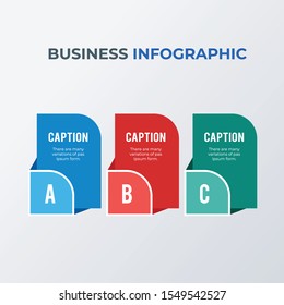 Informational infographic template design. Business concept infograph with 3 options, steps or processes. Vector visualization can be used for workflow layout, diagram, annual report, web