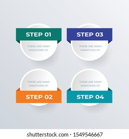 Informational infographic template design. Business concept infograph with 4 options, steps or processes. Vector visualization can be used for workflow layout, diagram, annual report, web