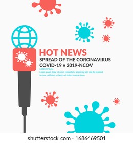 Informational news poster about the spread of the pandemic in the world. The epidemic of coronavirus covind-19 2019-ncov. Global threat of infection for the whole world.