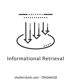 Informational Retrieval Vector Line Icon 