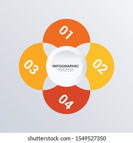 Informational rounded infographic template design. Business concept infograph with 4 options, steps or processes. Vector visualization can be used for workflow layout, diagram, annual report, web