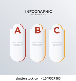 Informational three infographic template design. Business concept infograph with 3 options, steps or processes. Vector visualization can be used for workflow layout, diagram, annual report, web