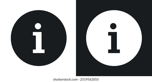 Informationline vector icon set in solid and outline style.