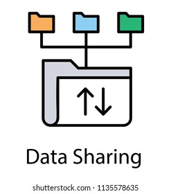 
Informations sharing through server network, Folder network structure icon
