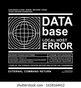 Informatique data base typography, tee shirt graphics, vectors