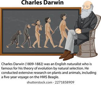 Informative biography of Charles Darwin illustration